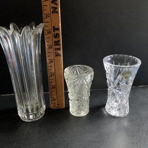 1990's Mikasa Heavy Vase, 1990's Heavy Crystal Vase, & 1990's Lenox Crystal Vase